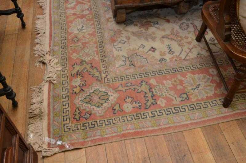 Appraisal: A LARGE TRIBAL RUG IN LIGHT BLUE MAUVE AND CREAM