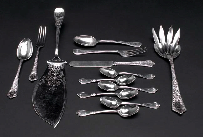 Appraisal: Four Pieces of Tiffany Sterling Silver Flatware in the Persian