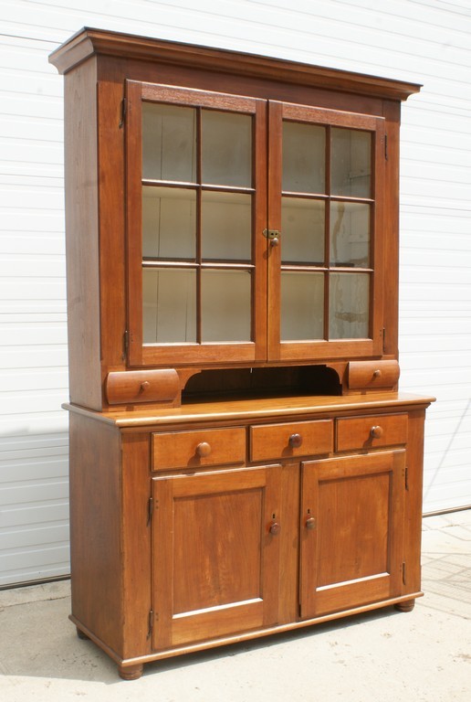 Appraisal: pc PA walnut Dutch cupboard top with molded cornice over