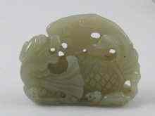 Appraisal: A Chinese dragon fish jadeite pendant x cm