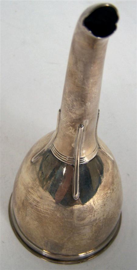 Appraisal: A George III wine funnel London maker's mark worn the