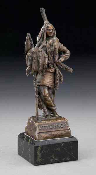 Appraisal: Carl Kauba ''Little Finger'' bronze sculptureraised on a marble base