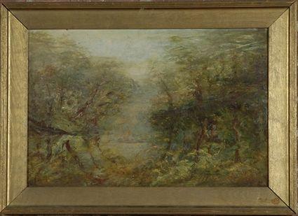 Appraisal: American School Landscape Oil on artists board illegibly signed lower