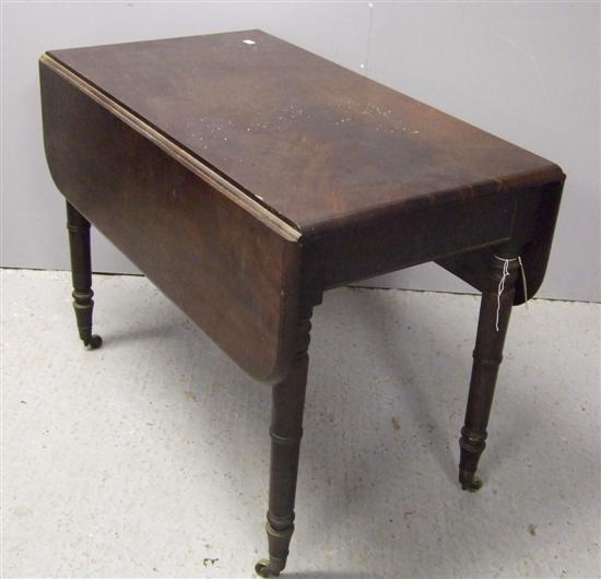 Appraisal: th century mahogany pembroke table with a single drawer on