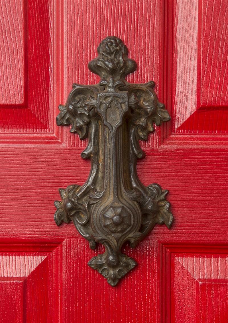 Appraisal: GOTHIC CAST-IRON DOOR KNOCKER x x in Estimate -