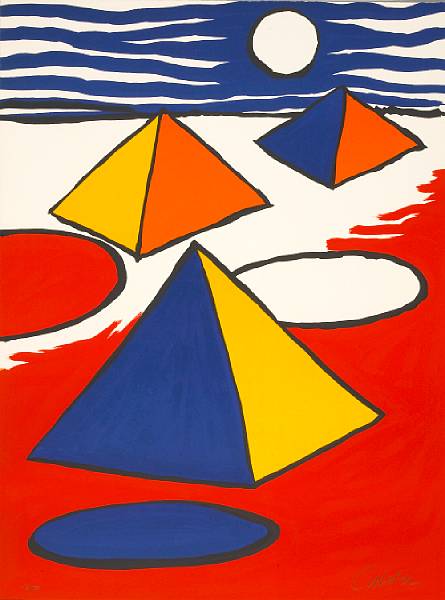 Appraisal: Alexander Calder American - Untitled Pyramids at Night s Lithograph