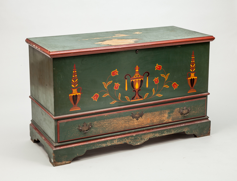 Appraisal: PENNSYLVANIA DUTCH STYLE PAINTED BLANKET CHEST x x in Estimate