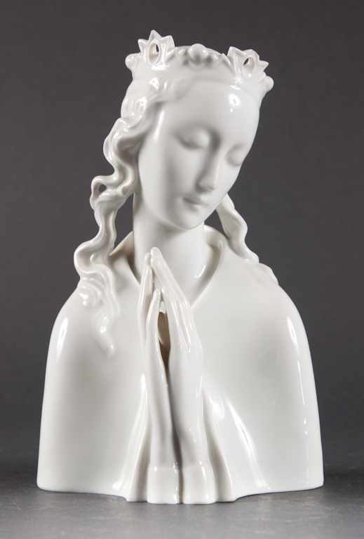 Appraisal: Vienna glazed parianware bust of the Madonna as Queen of