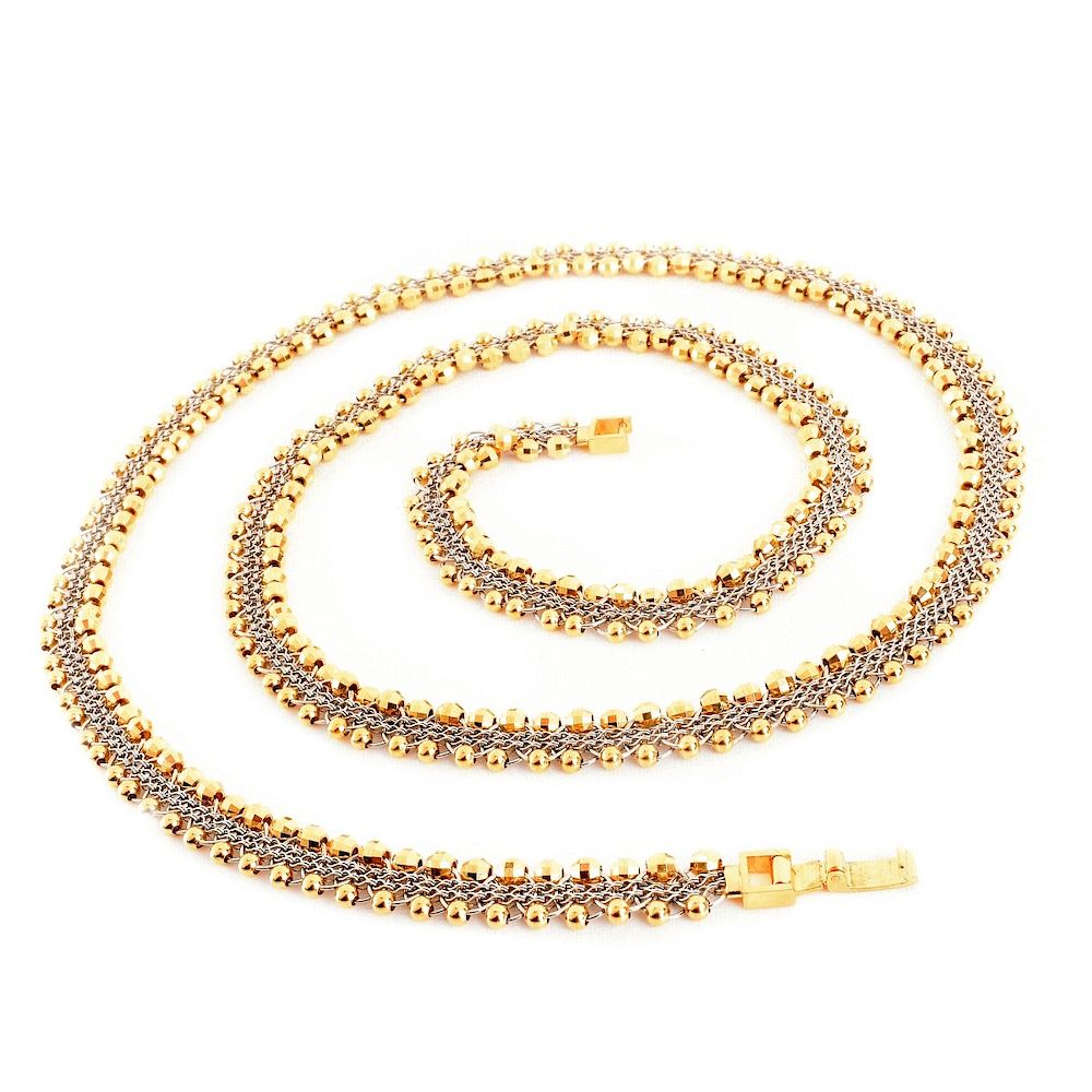 Appraisal: Vintage Platinum and K Gold Chain Vintage Platinum and Karat