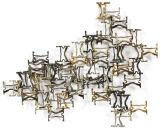 Appraisal: MODERN METALLIC WALL SCULPTURE MODERN METALLIC WALL SCULPTURE H L