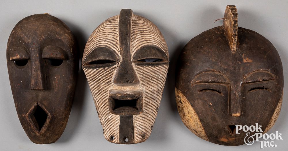 Appraisal: African masks to include an Ivory Coast one etc Three