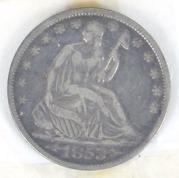 Appraisal: Arrows At Date Seated Liberty Half VF-XF