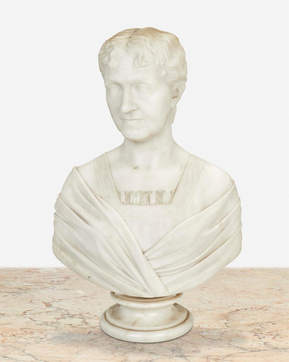 Appraisal: Longworth Nicholas Powers - Italian American Bust of a woman