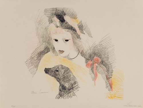 Appraisal: MARIE LAURENCIN La Mort d'Aim e Color lithograph x mm