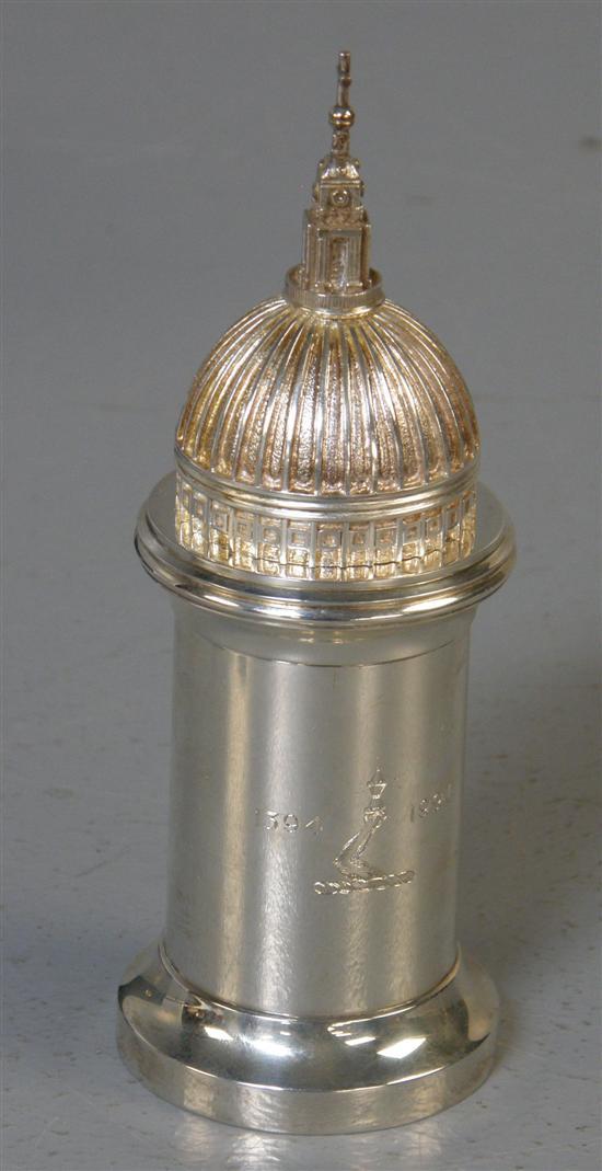 Appraisal: Modern silver pepper grinder the top in the from of