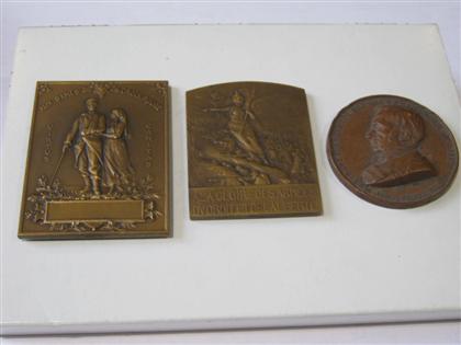 Appraisal: Bronze and art metal medallions pcs