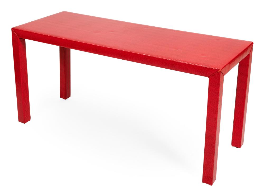 Appraisal: CONSOLE TABLE CONTEMPORARY HEIGHT WIDTH DEPTH CONSOLE TABLE Contemporary Red