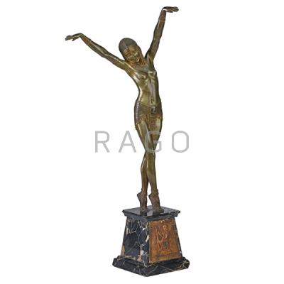 Appraisal: DEMETRE CHIPARUS - Sculpture Egyptian Dancer France s Patinated and