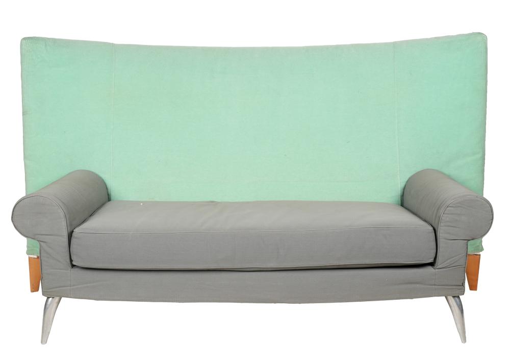 Appraisal: PHILIPPE STARCK ROYALTON SOFAmint green wool grey cotton aluminum and