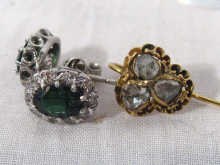 Appraisal: A pair of modern diamond and green tourmaline earrings together