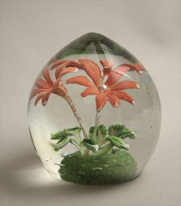 Appraisal: Modern Floral Glass Paperweight in in diam