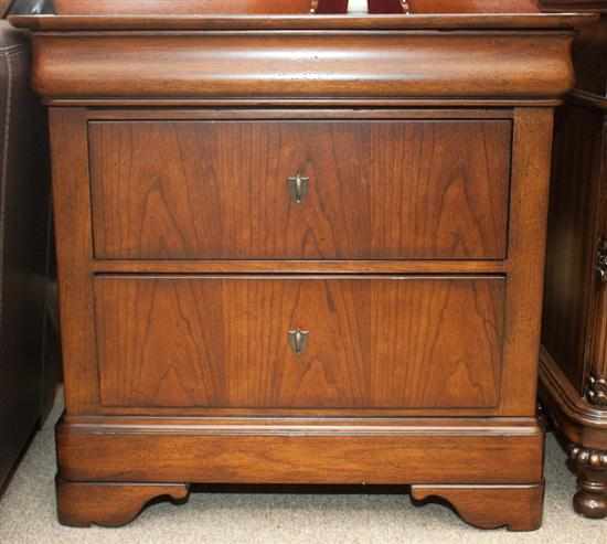 Appraisal: Restauration style mahogany two-drawer night stand Estimate - No condition