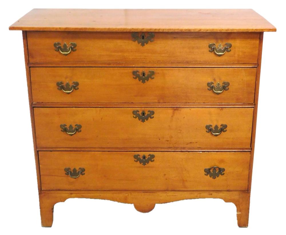 Appraisal: th C American chest four drawer with dovetail construction straight