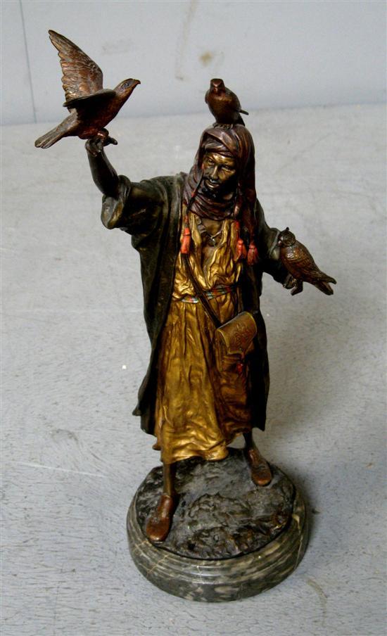 Appraisal: Bergman cold painted bronze figure of an Arab with three