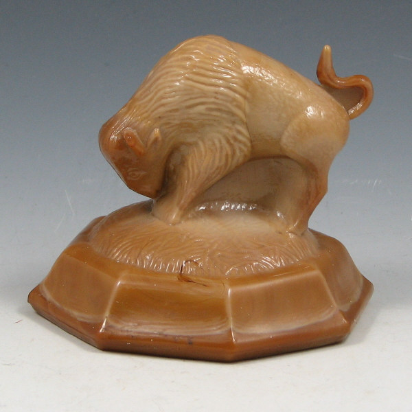 Appraisal: St Clair Joe Caramel Buffalo Figure Joe St Clair caramel