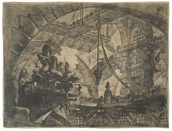 Appraisal: GIOVANNI B PIRANESI A Vast Gallery with Arches Etching engraving