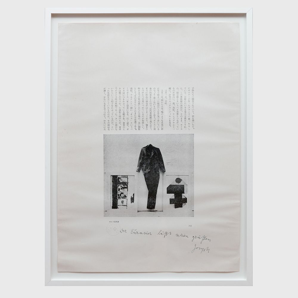 Appraisal: Joseph Beuys - Print Letterpress with stamp on wove paper