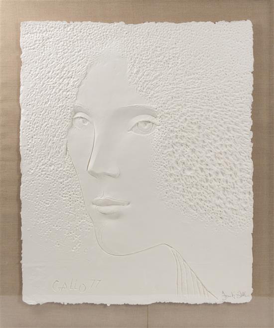 Appraisal: Sale Lot Frank Gallo American b The Face cast paper