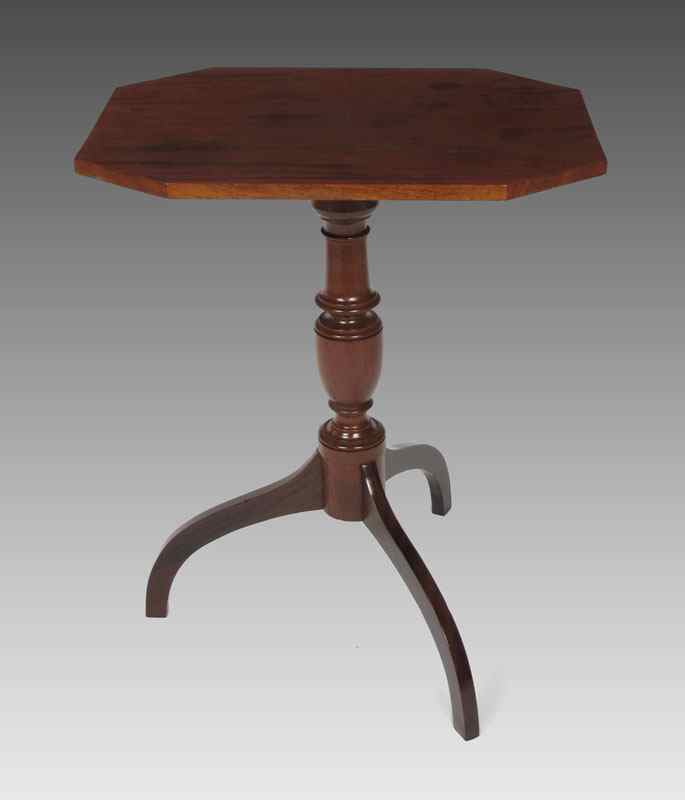 Appraisal: TILT TOP SPIDER LEG TEA TABLE Cherry wood cut corner