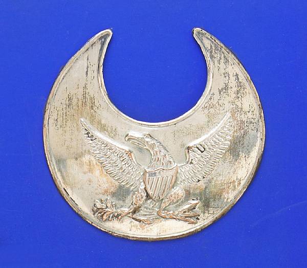 Appraisal: A South Carolina militia helmet platecirca - Crescent-shaped plate of