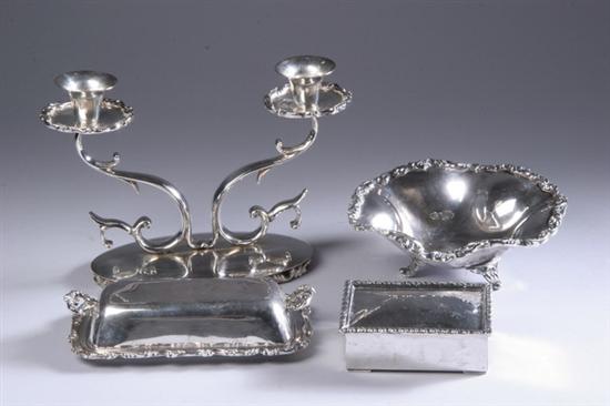 Appraisal: THREE PIECES MEXICAN STERLING SILVER Including Sanborns covered butter dish