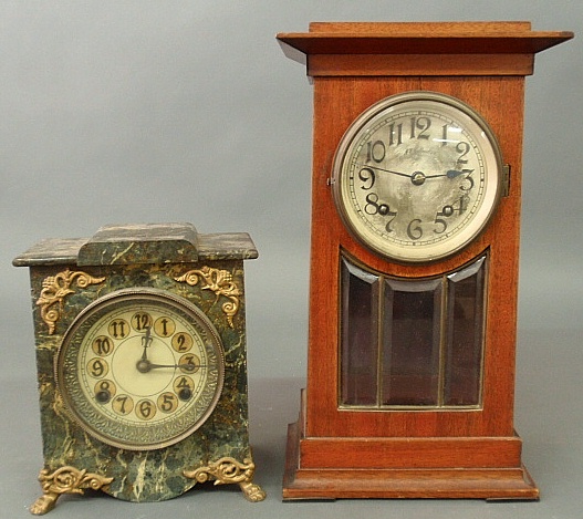 Appraisal: - J E Caldwell mahogany cased mantel clock with German