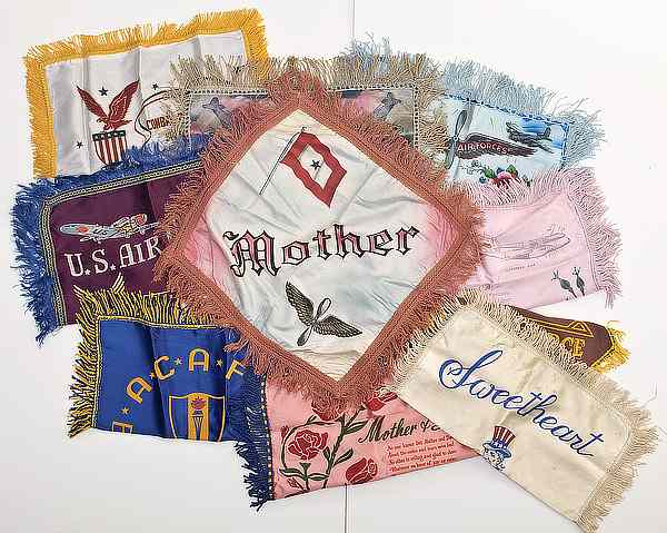 Appraisal: US WWII Army Air Corps Homefront Pillow Covers Lot of