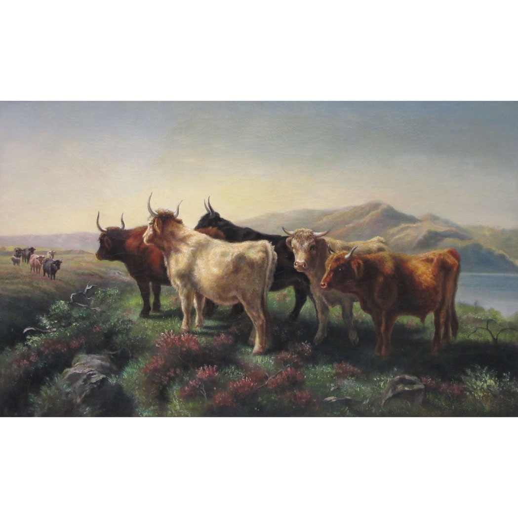 Appraisal: Manner of Louis Bosworth Hurt Confrontation Highland Cattle by a