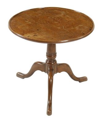 Appraisal: An elm and oak tripod table the dished circular tilt-top