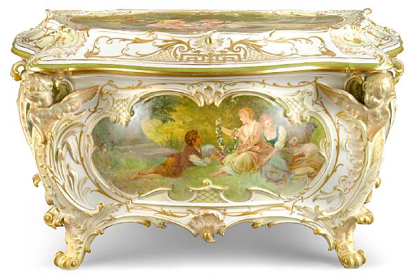 Appraisal: A Berlin K P M porcelain table casket late th