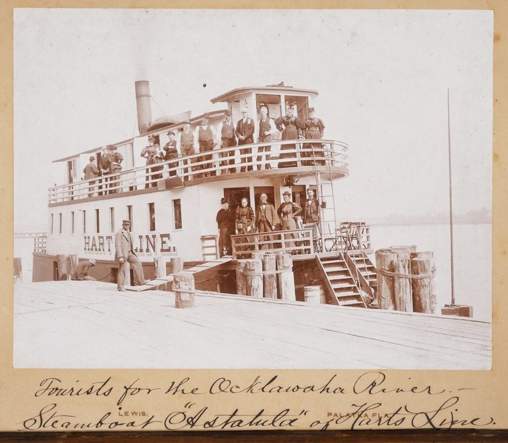 Appraisal: PHOTO OF STEAMER ASTATULA DOCKED WITH TOURISTSCa photograph of the