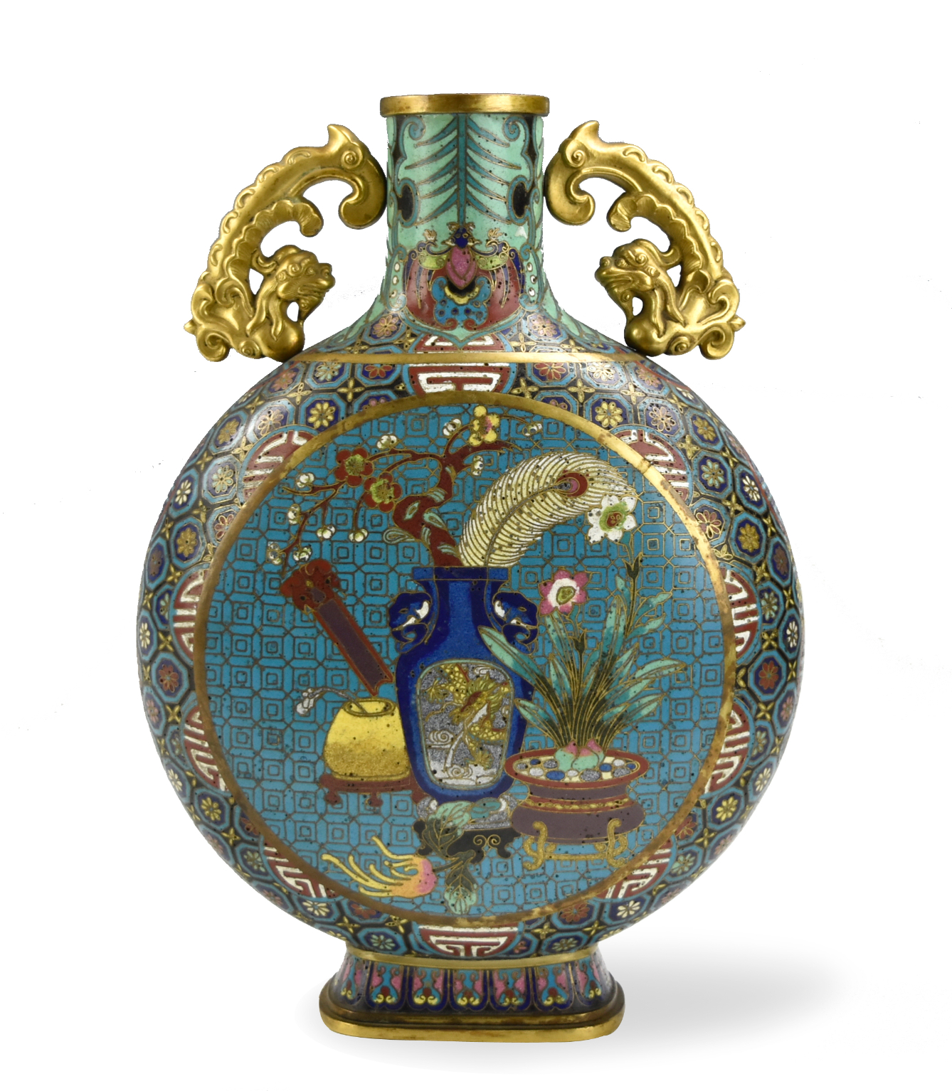 Appraisal: Chinese th C the flask of compressed spherical form with