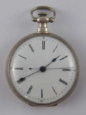 Appraisal: A th Century key wind pocket watch ornate gilt movement