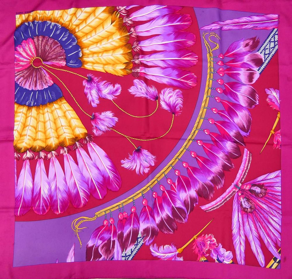 Appraisal: HERMES DESIGNER SILK SCARF HERMES DESIGNER SILK SCARF Condition All