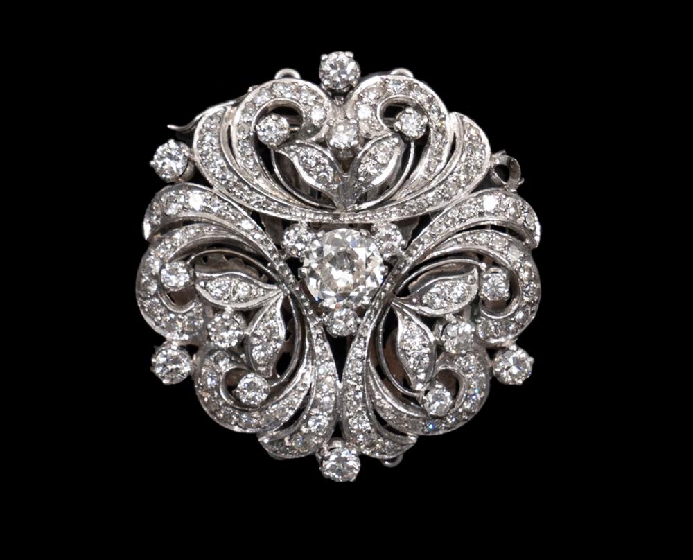 Appraisal: WONDERFUL CT DIAMOND PLATINUM CLASP Ct Diamond Platinum clasp showcasing