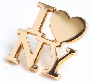 Appraisal: Tiffany Co K Gold I Love New York Pin Yellow