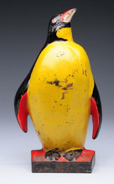 Appraisal: Cast Iron Deco Penguin Doorstop Signed Taylor Cook No Characteristic