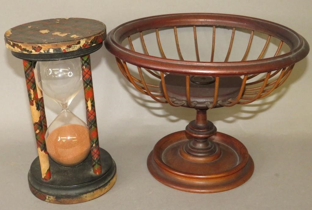 Appraisal: DECORATIVE ACCENT PIECESca - crafted mahogany turned compote with revolving