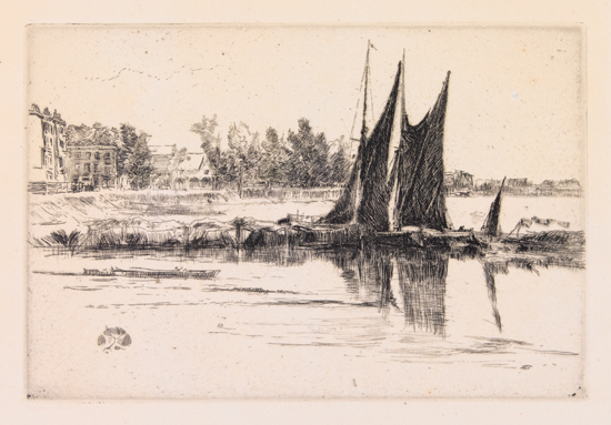 Appraisal: JAMES A M WHISTLER Hurlingham Etching and drypoint on antique