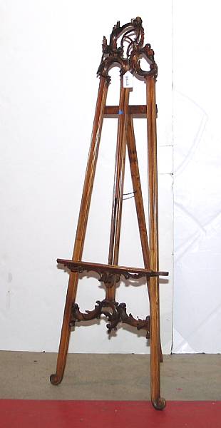 Appraisal: An Austrian Rococo style walnut easel late th century height